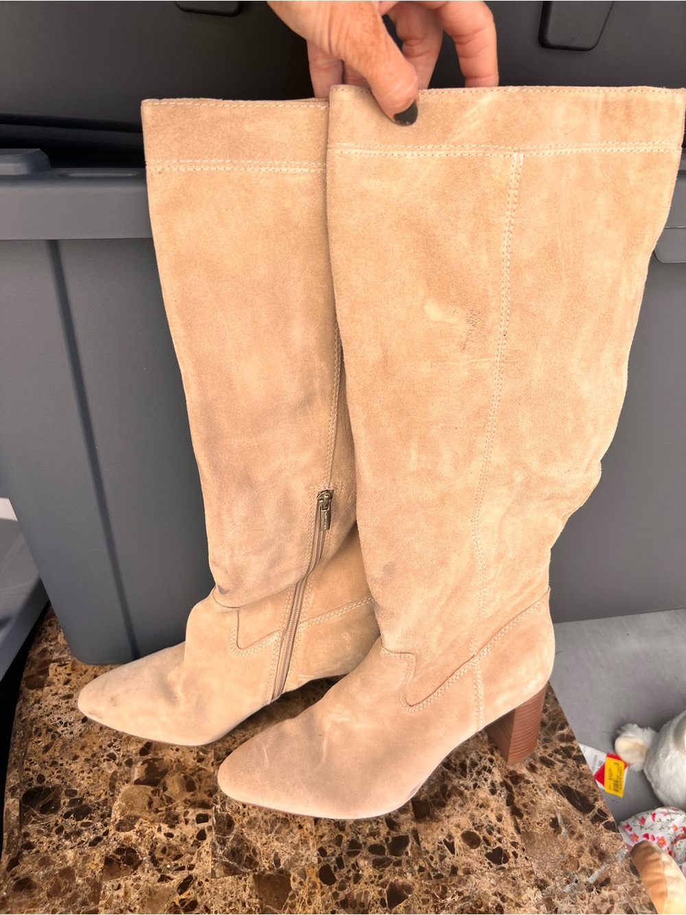 Vince Camuto Beige Suede Over-the-Knee Boots